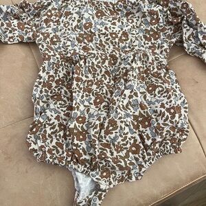 Floral Long-Sleeve Baby Romper